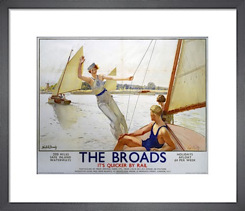 The Broads - Girl Waving from Boat by Anonymous