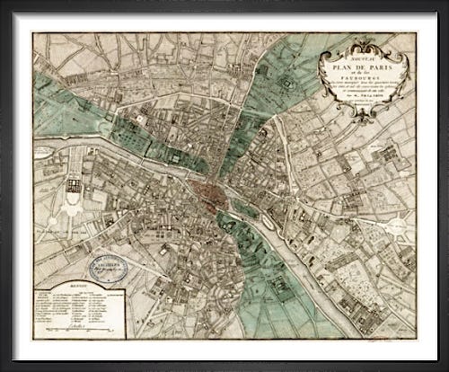 Plan de Paris by Vintage Reproduction