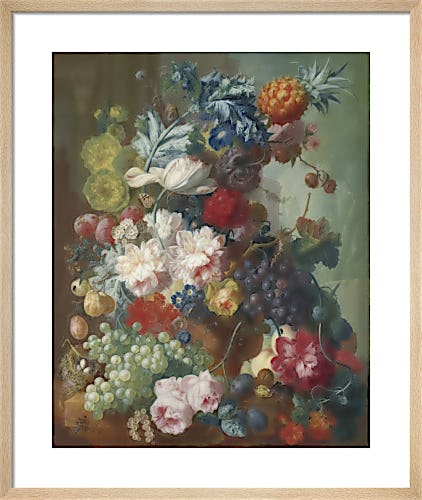 Fruit and Flowers in a Terracotta Vase by Jan Van Os