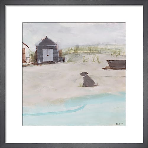 Beach & Hut & Dog by Hannah Cole