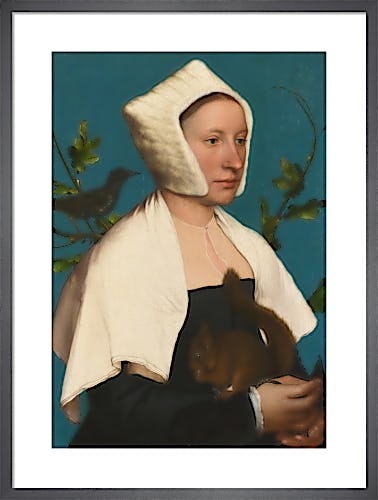 A Lady with a Squirrel and a Starling (Anne Lovell?) by Hans Holbein The Younger