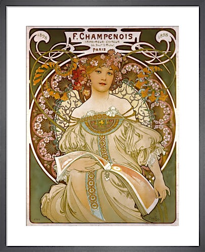 F Champenois, Publisher, 1898 by Alphonse Mucha