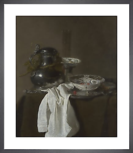 Still Life with a Pewter Flagon and Two Ming Bowls by Jan Jansz Treck