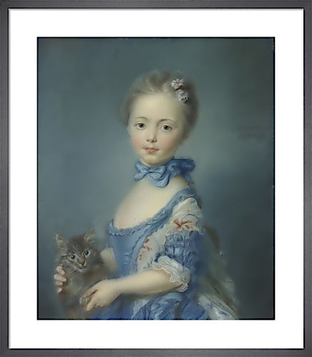 A Girl with a Kitten by Jean-Baptiste Perroneau