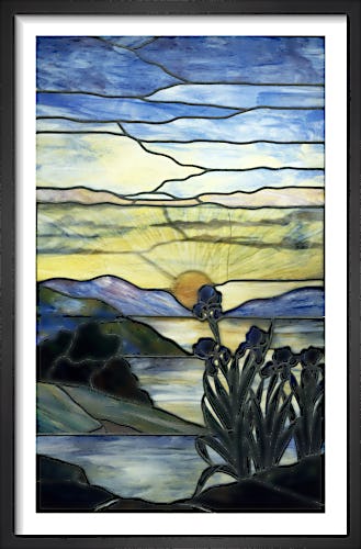 Stained Glass Window with Iris and Sunset, c.1900 by Louis Comfort Tiffany