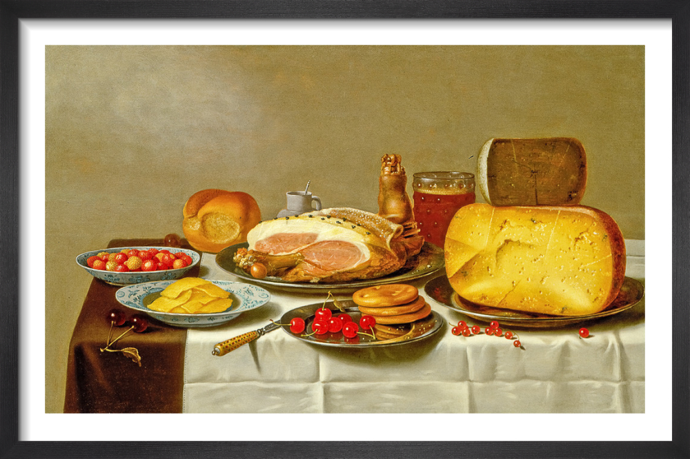 Still Life of Biscuits, Cherries, Cheeses and Hams