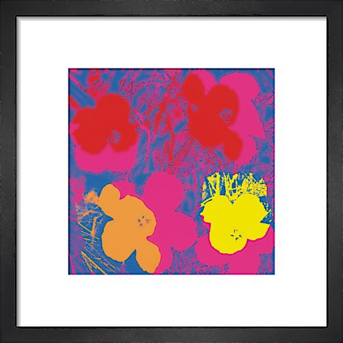 Flowers c.1964 ( red, yellow, orange on blue) by Andy Warhol