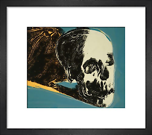 Skull, 1976 (yellow on teal) by Andy Warhol