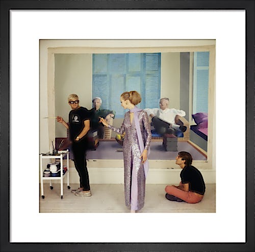 David Hockney, Maudie James & Peter Schlesinger, Vogue December 1968 by Cecil Beaton