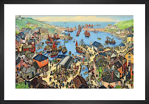 The British Scene - Fishing port scene, 1939-1946 by Grace Lydia Golden