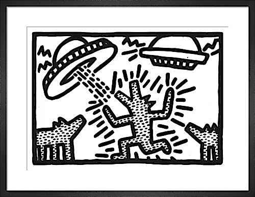Untitled, 1982 (dogs with UFOs) by Keith Haring