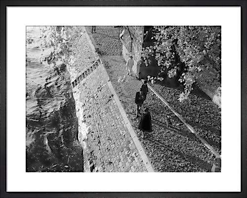 River Bank with long shadows, Paris 1963 by Alan Scales