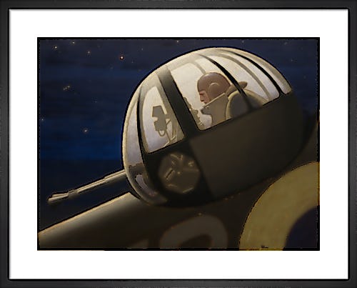 An Air Gunner in Action Turret - Night by Keith Henderson