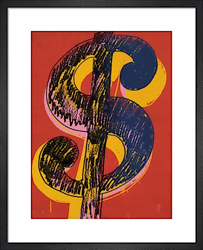 Dollar Sign, 1981 (black & yellow on red) by Andy Warhol