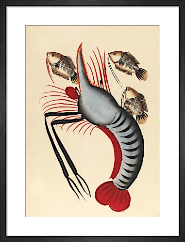 Prawn with three fishes, c.1940 from V&A
