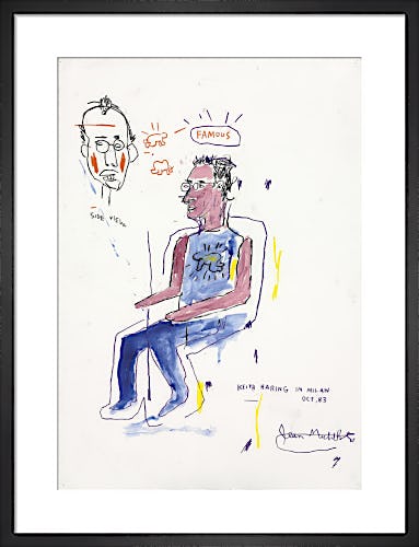 Sketch of Keith Haring, 1983 by Jean-Michel Basquiat