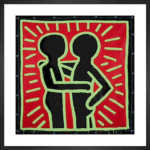 Untitled, 1982 (couple in black, red and green) by Keith Haring