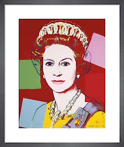 Reigning Queens: Queen Elizabeth II of the United Kingdom, 1985 (dark outline) by Andy Warhol