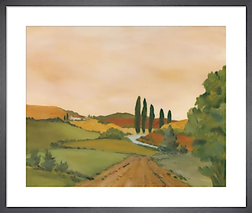 Sunny Tuscan Road by Jean Clark