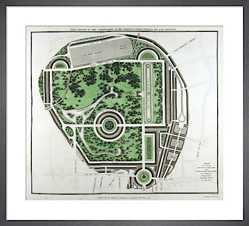 Plan of Regents Park, 1812 by John Nash