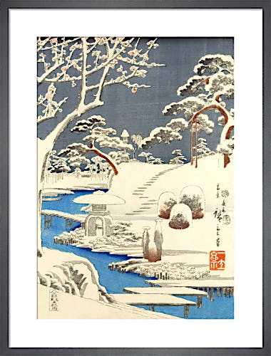 Garden scene in snow by Utagawa Kunisada and Utagawa Hiroshige