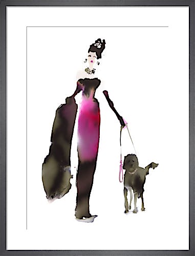 What to Wear When Walking the Dogs - Pink Dress by Bridget Davies