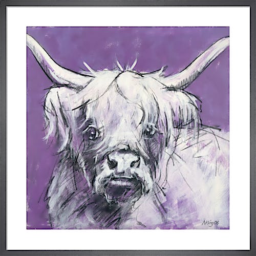 Bull on Purple 2 by Nicola King