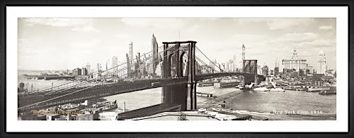 The Brooklyn Bridge, New York City 1938 (detail) by Anonymous