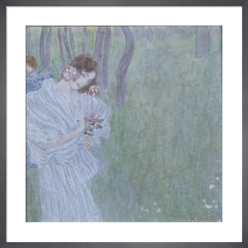 Girl with Flowers in Hand at the Edge of a Forest 1897