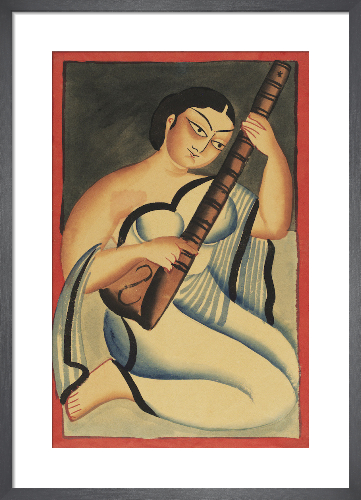 A courtesan playing the sitar, c.1900