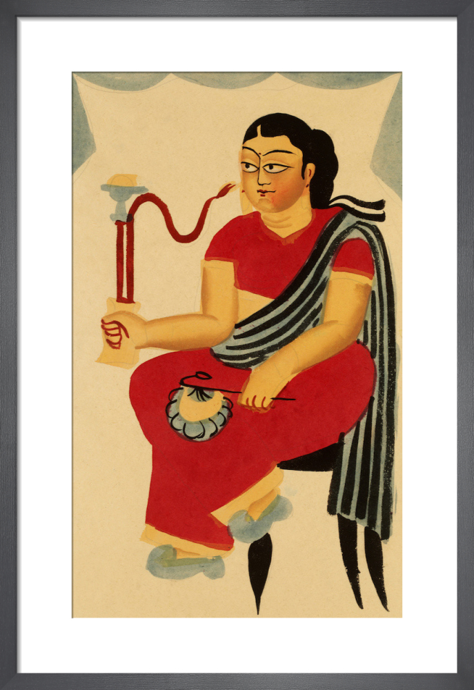 Seated courtesan smoking, c.1900