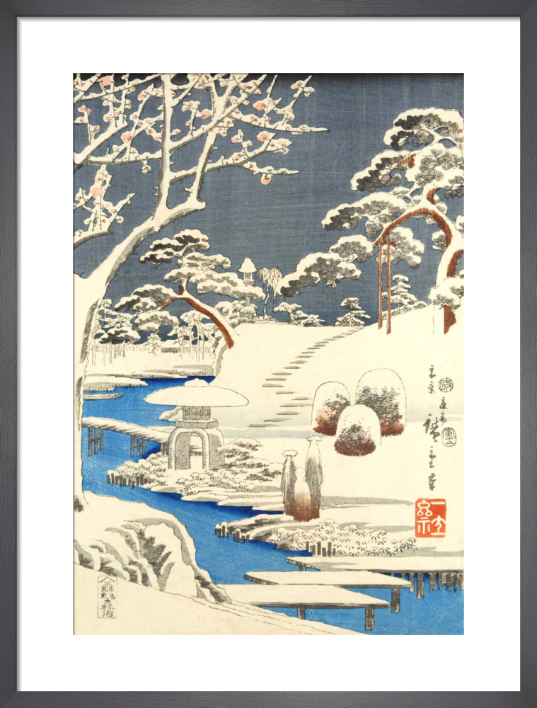 Garden scene in snow