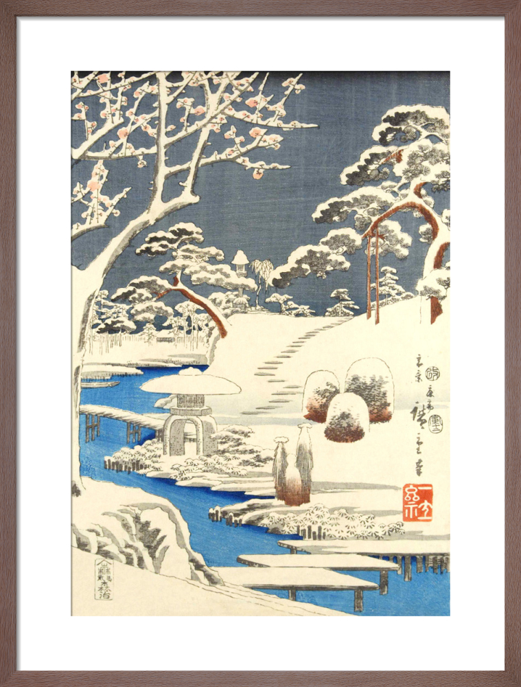 Garden scene in snow