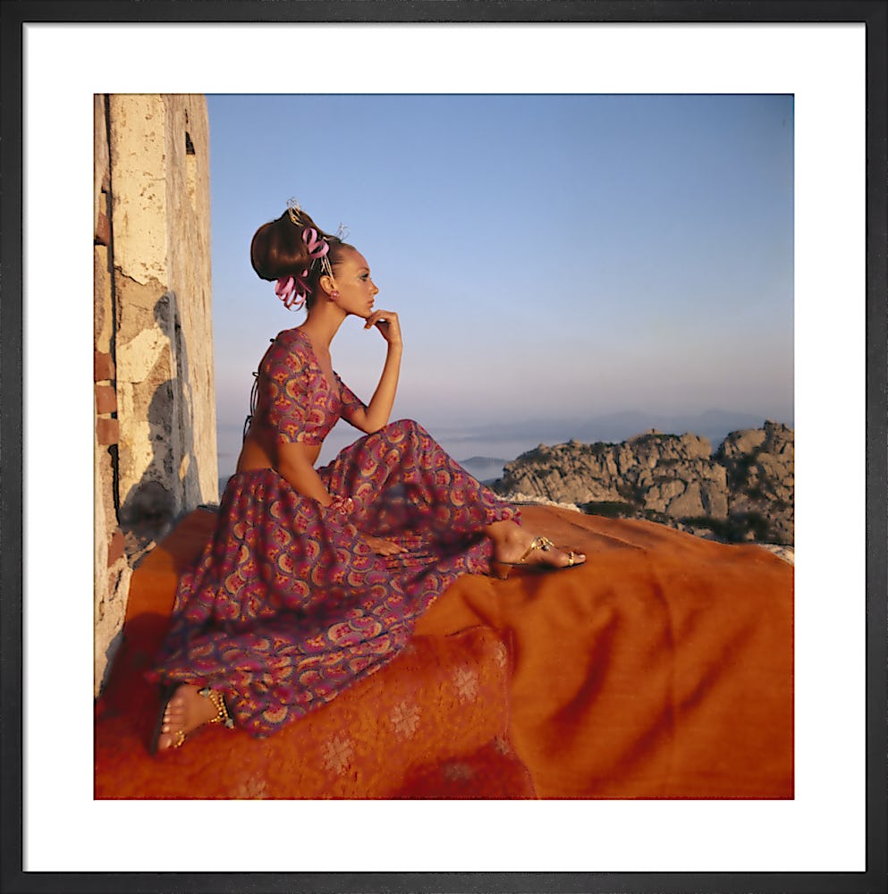 A Model Posing In A Colorful Cover-up Art Print by Henry Clarke - Fine Art  America