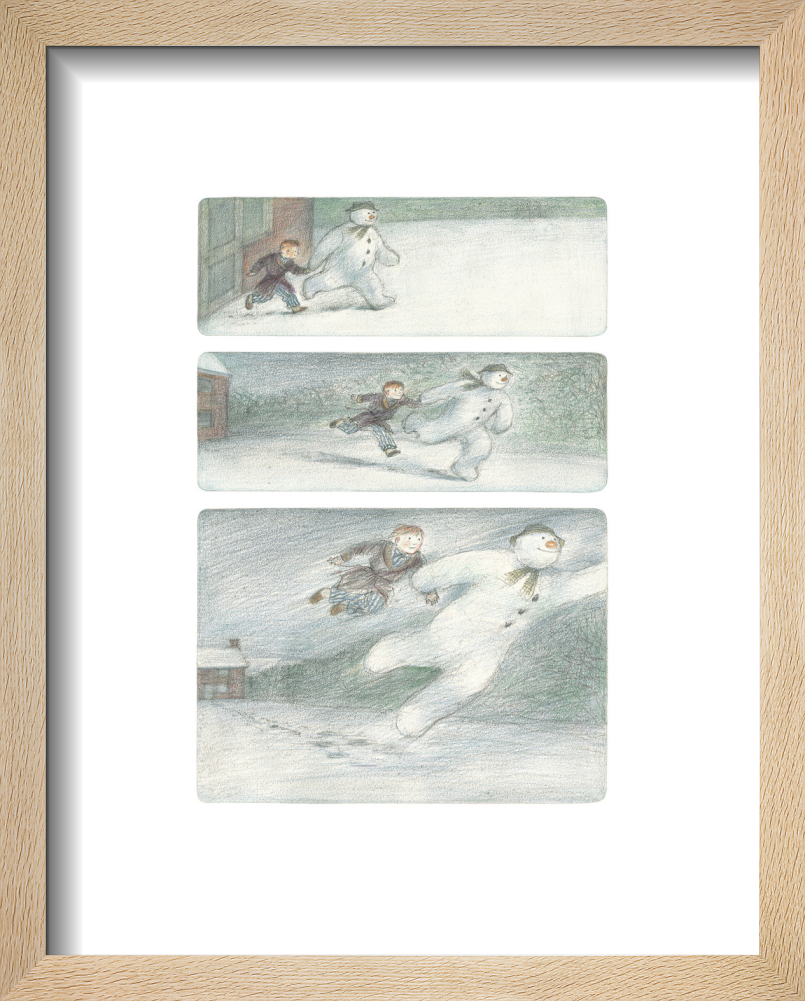 The Boy and The Snowman leave the ground and begin to fly