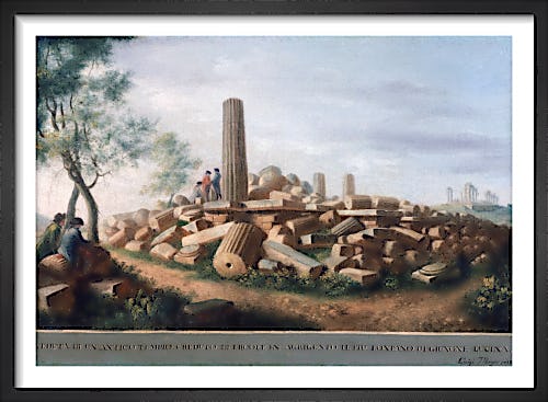 View of the Remains of an Ancient Temple (supposed to be of Hercules) at Agrigentum (2 of 6) by Luigi Mayer