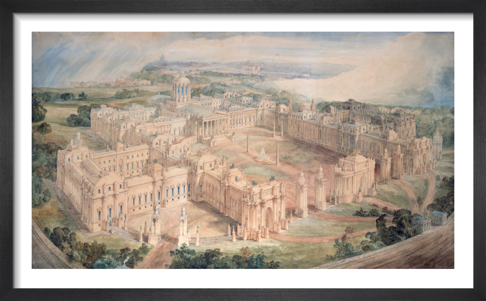 Bird&#39;s-eye view of [John Soane&#39;s design for] a Royal Palace for Green Park