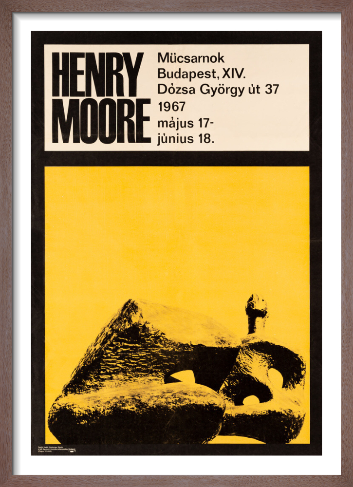 Reproduction of an original poster design for Henry Moore, Műcsarnok Budapest, 1967