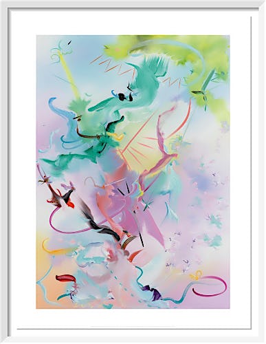 Many-coloured messenger seeks her fortune, 2017 by Fiona Rae