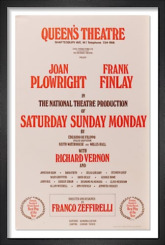 Saturday Sunday Monday by Rare Theatre Posters