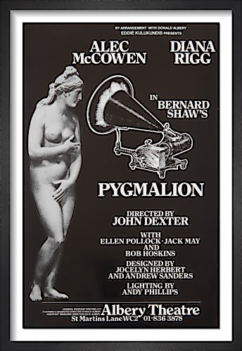 Pygmalion by Rare Theatre Posters
