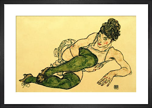 Reclining Woman with Green Stockings, 1917 by Egon Schiele