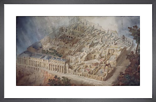 Aerial cutaway view of the Bank of England from the south-east by Joseph M Gandy