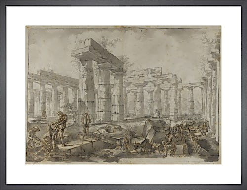 Paestum Italy View of the interior of the Basilica from the West by Giovanni Battista Piranesi