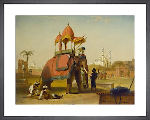 A Caparisoned Elephant - Scene near Delhi (A Scene in the East Indies) by William Daniell
