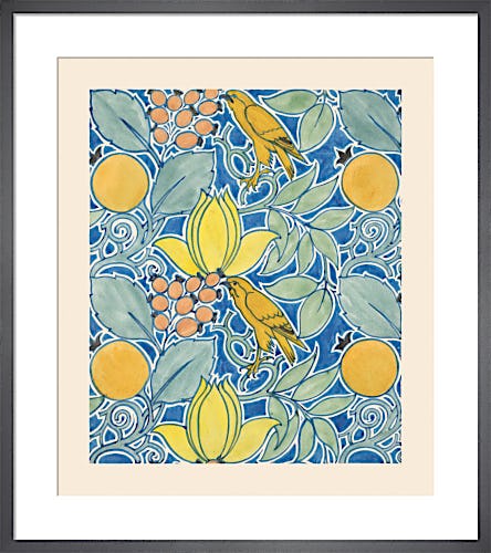 Textile design with birds and fruit, 1919 by C F A Voysey
