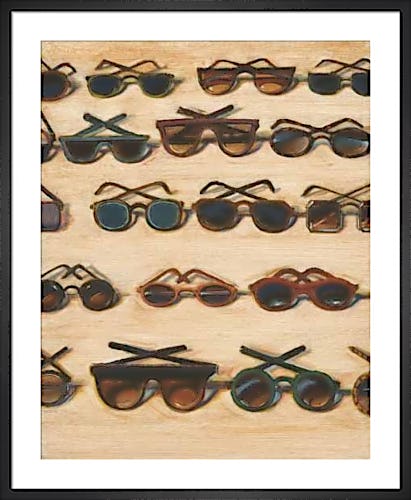 Five Rows of Sunglasses, 2000 by Wayne Thiebaud