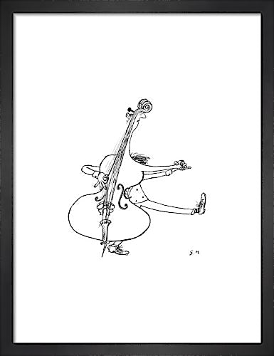 Man Dancing with Double Bass by Gerard Hoffnung