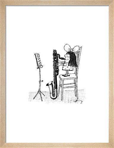 Little Girl with Bass Clarinet by Gerard Hoffnung