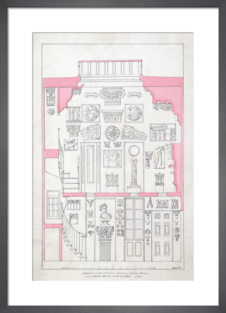Section of the Corridor adjoining Picture Room and Monk&#39;s Room looking East 1825